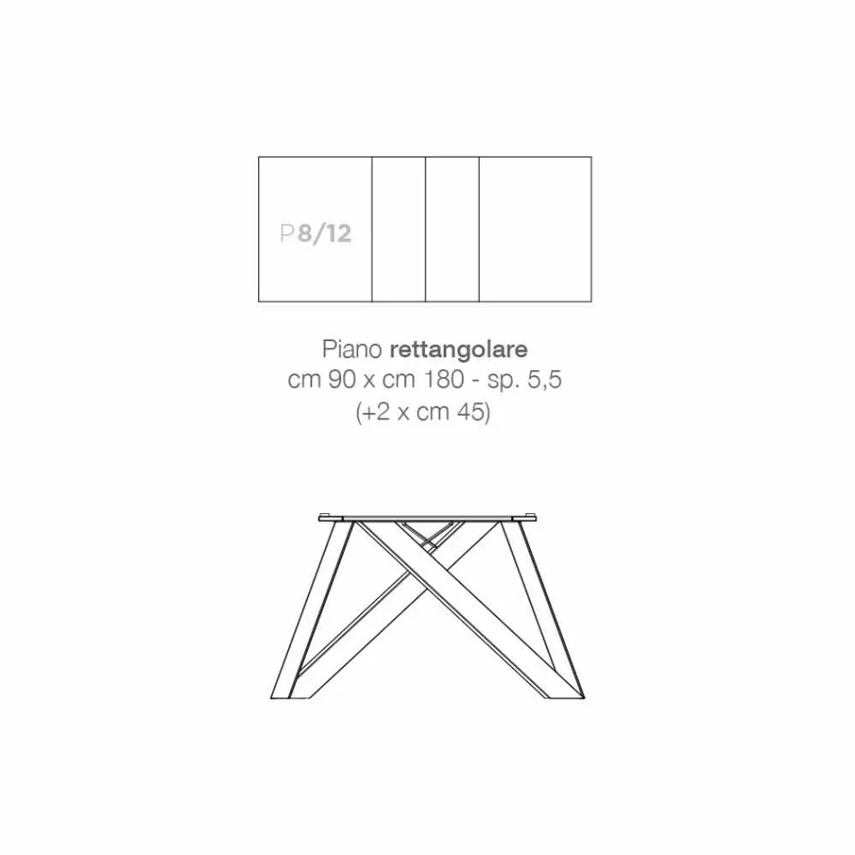 Tavolo estensibile moderno in legno melaminico made in Italy, Wilmer Viadurini