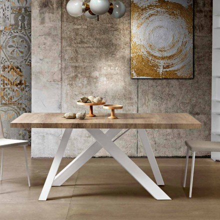 Tavolo estensibile moderno in legno melaminico made in Italy, Wilmer Viadurini
