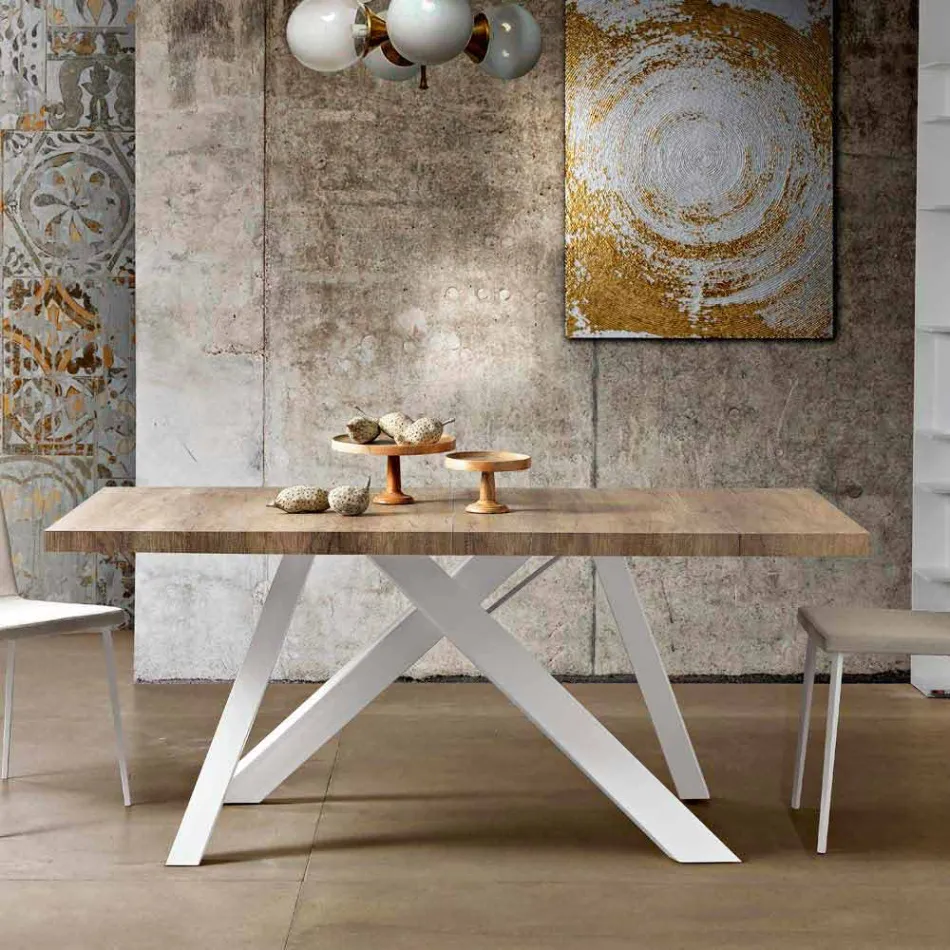 Tavolo estensibile moderno in legno melaminico made in Italy, Wilmer Viadurini