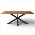 Tavolo Fisso 180x90 cm in Rovere e Base in Ferro - Legame
