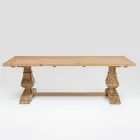 Tavolo Fisso 240x100 cm in Legno di Pino Naturale Invecchiato - Africo Viadurini