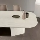 Tavolo Fisso 240x120 cm in Vetro Rigato o Verniciato Made in Italy - Varo Viadurini