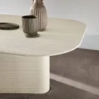 Tavolo Fisso 240x120 cm in Vetro Rigato o Verniciato Made in Italy - Varo Viadurini