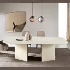 Tavolo Fisso 240x120 cm in Vetro Rigato o Verniciato Made in Italy - Varo Viadurini