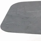 Tavolo Fisso a Botte con Piano in Laminato e Acciaio Made in Italy - Grotta  Viadurini