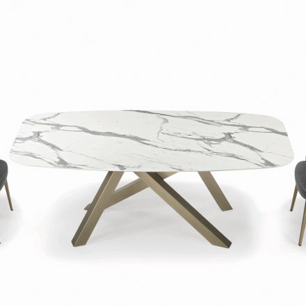 Tavolo Fisso a Botte con Piano in Laminato Made in Italy - Settimmio  Viadurini