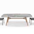 Tavolo Fisso a Botte in Ceramica e Legno di Frassino Made in Italy - Nord 