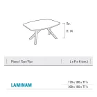 Tavolo Fisso a Botte in Laminam Calacatta Black Lucido - Dialogo Viadurini