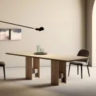 Tavolo Fisso con Basamento con Quadrotti Decorativi Made in Italy - Maugrim Viadurini