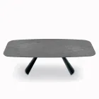 Tavolo Fisso con Base in Acciaio Nero e Piano in Laminato Made in Italy - Occhiali Viadurini