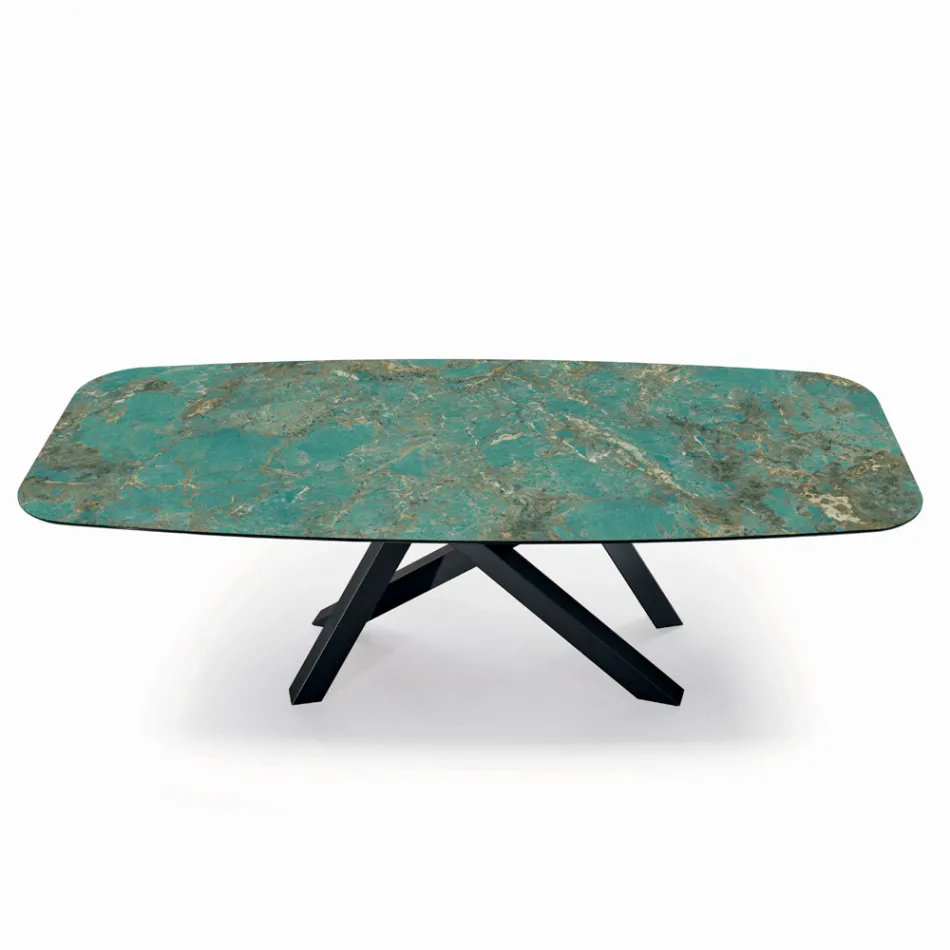 Tavolo Fisso con Piano a Botte in Ceramica Made in Italy - Settimmio  Viadurini