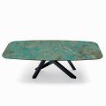 Tavolo Fisso con Piano a Botte in Ceramica Made in Italy - Settimmio 