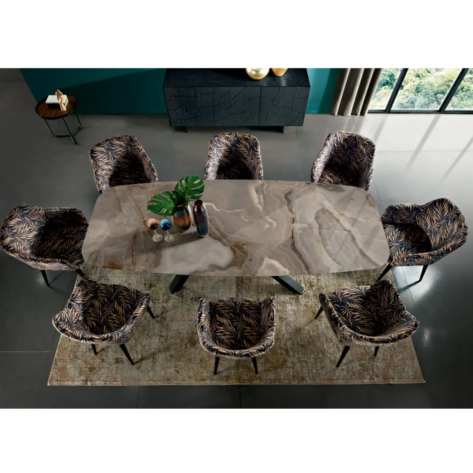 Tavolo Fisso con Piano a Botte in Ceramica Made in Italy - Settimmio  Viadurini