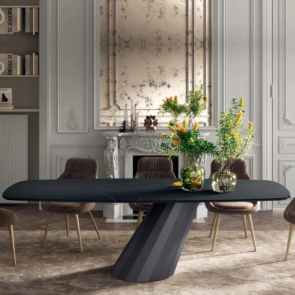 Tavolo Fisso con Piano a Botte in Laminato Made in Italy - Pantaloni Viadurini