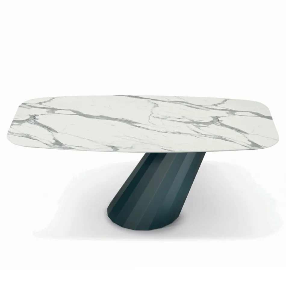 Tavolo Fisso con Piano a Botte in Laminato Made in Italy - Pantaloni Viadurini