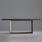 Tavolo Fisso con Piano Bisellato e Basamento Bicolore Made in Italy - Jadis Viadurini