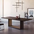 Tavolo Fisso con Piano Bisellato e Basamento Bicolore Made in Italy - Jadis