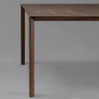 Tavolo Fisso con Piano Bisellato Noce Canaletto Made in Italy - Caspian Viadurini