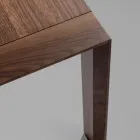 Tavolo Fisso con Piano Bisellato Noce Canaletto Made in Italy - Caspian Viadurini