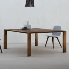 Tavolo Fisso con Piano Bisellato Noce Canaletto Made in Italy - Caspian Viadurini