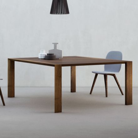 Tavolo Fisso con Piano Bisellato Noce Canaletto Made in Italy - Caspian Viadurini