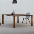 Tavolo Fisso con Piano Bisellato Noce Canaletto Made in Italy - Caspian