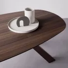 Tavolo Fisso con Piano Ellittico e Bordo Bisellato Made in Italy - Tirian Viadurini