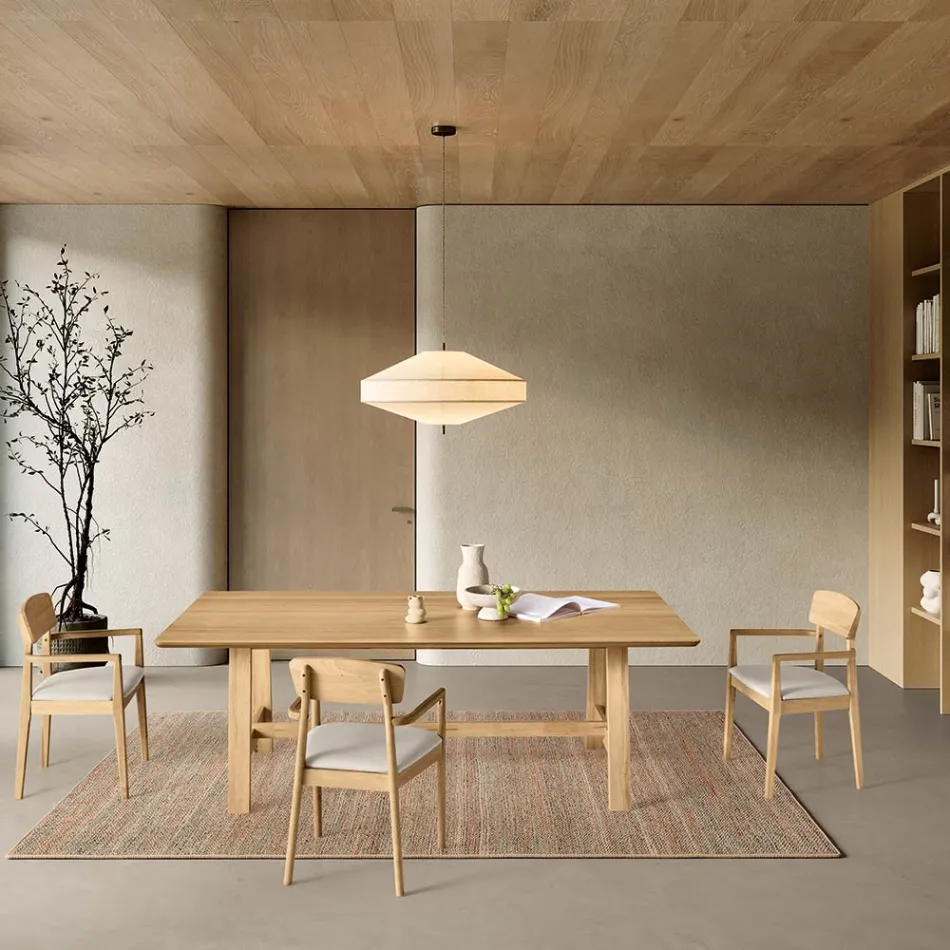 Tavolo Fisso da Otto Posti con Finitura in Mdf in Due Colorazioni - Talia Viadurini