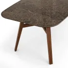 Tavolo Fisso da Pranzo in Ceramica Emperador Lucido Made in Italy - Nord Viadurini