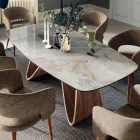 Tavolo Fisso da Soggiorno con Base in Legno Made in Italy - Equatore Viadurini