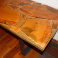 Tavolo fisso di design rettangolare legno e resina made in Italy Jam