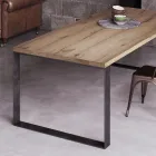 Tavolo Fisso Impiallacciato Rovere Spaccato Naturale Made in Italy - Telmerini Viadurini