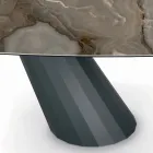 Tavolo Fisso in Acciaio e Piano in Ceramica Made in Italy - Pantaloni Viadurini