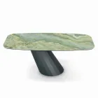 Tavolo Fisso in Acciaio e Piano in Ceramica Made in Italy - Pantaloni Viadurini