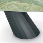 Tavolo Fisso in Acciaio e Piano in Ceramica Made in Italy - Pantaloni Viadurini
