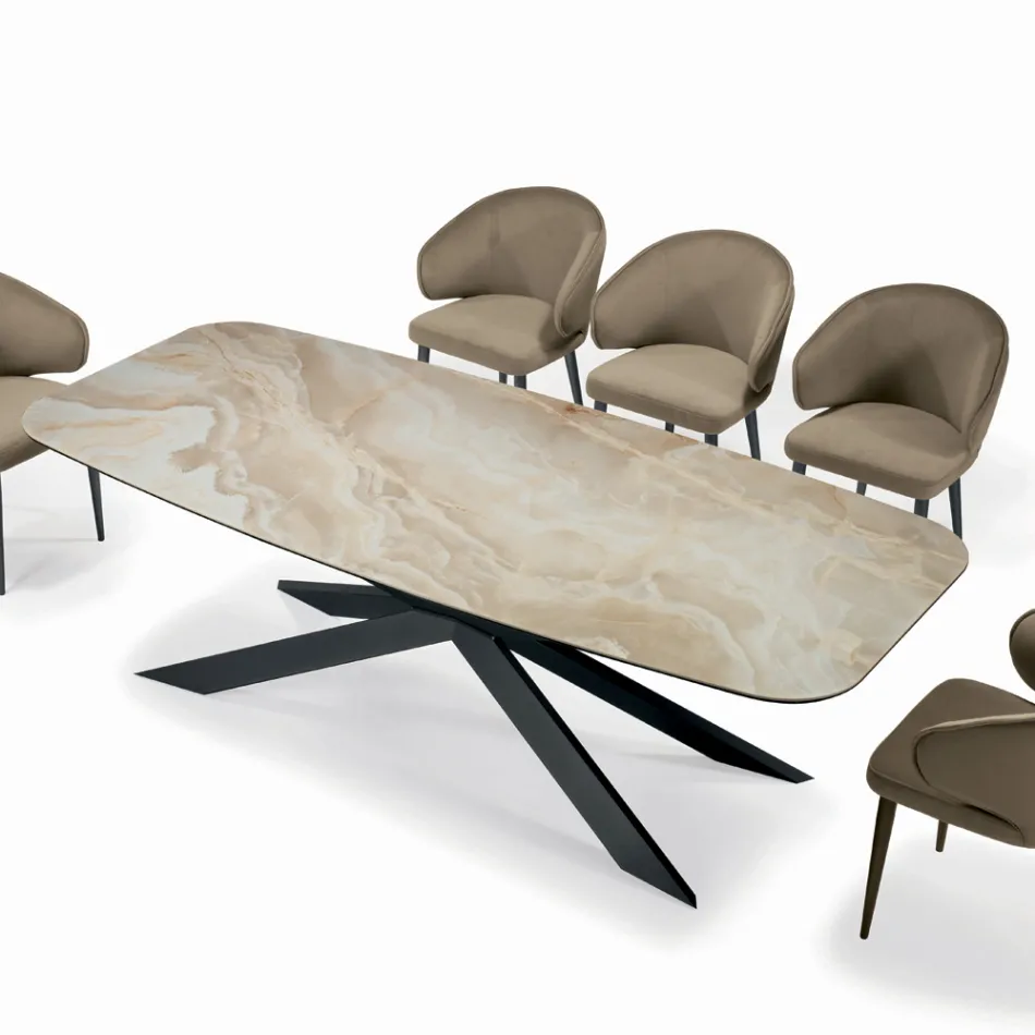 Tavolo Fisso in Ceramica in Diverse Finiture e Misure Made in Italy - Grotta  Viadurini