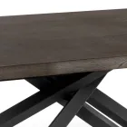Tavolo Fisso in Rovere Impiallacciato e Base in Metallo Nero - Skipper Viadurini