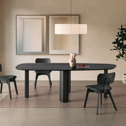 Tavolo Fisso in Tre Colori con Finitura Effetto Legno e Due Dimensioni - Musa Viadurini