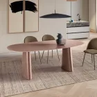 Tavolo Fisso Per Dieci Persone con Piano in Vetro e Base in Mdf - Venia Viadurini