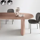 Tavolo Fisso Per Dieci Persone con Piano in Vetro e Base in Mdf - Venia Viadurini