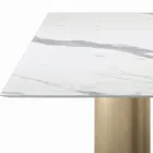 Tavolo Fisso Quadrato in Laminato e Acciaio Made in Italy - Forbice Viadurini