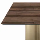Tavolo Fisso Quadrato in Laminato e Acciaio Made in Italy - Forbice Viadurini