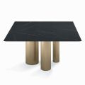 Tavolo Fisso Quadrato in Laminato e Acciaio Made in Italy - Forbici