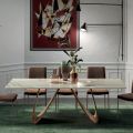 Tavolo Fisso Rettangolare con Base in Legno Made in Italy - Equatore