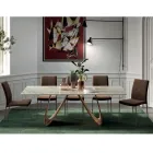 Tavolo Fisso Rettangolare con Base in Legno Made in Italy - Equatore Viadurini