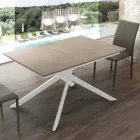 Tavolo in legno allungabile fino a 190 cm con base incrociata Lecce Viadurini