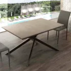 Tavolo in legno allungabile fino a 190 cm con base incrociata Lecce Viadurini