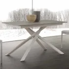 Tavolo in legno allungabile fino a 190 cm con base incrociata Lecce Viadurini