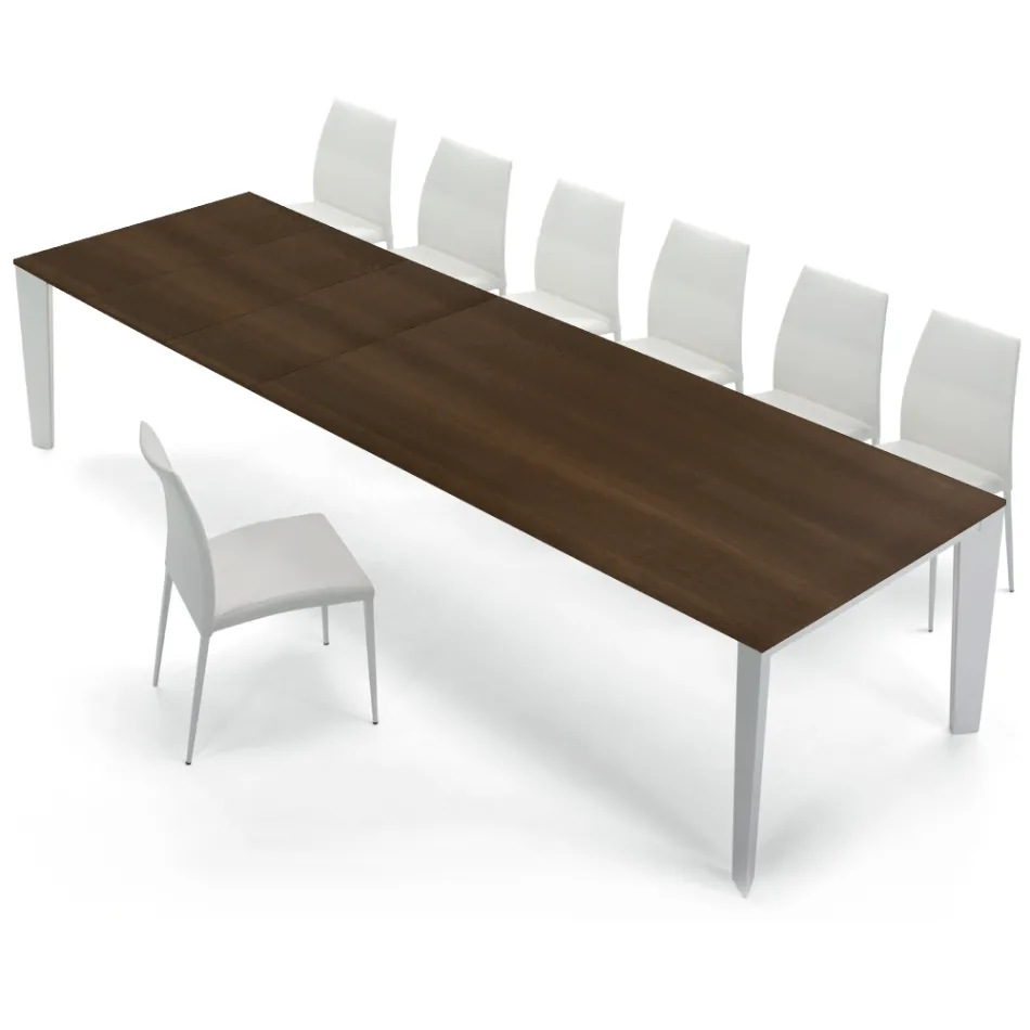 Tavolo in Legno Impiallacciato Allungabile fino a 325 cm Made in Italy – Settanta Viadurini