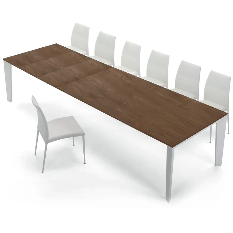 Tavolo in Legno Impiallacciato Allungabile fino a 325 cm Made in Italy – Settanta Viadurini